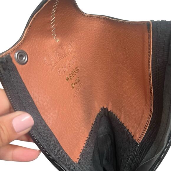 Ovation Girls Black Leather Flex Sport Field Boot Sz 2 Regular Equestrian Riding - Picture 12 of 16